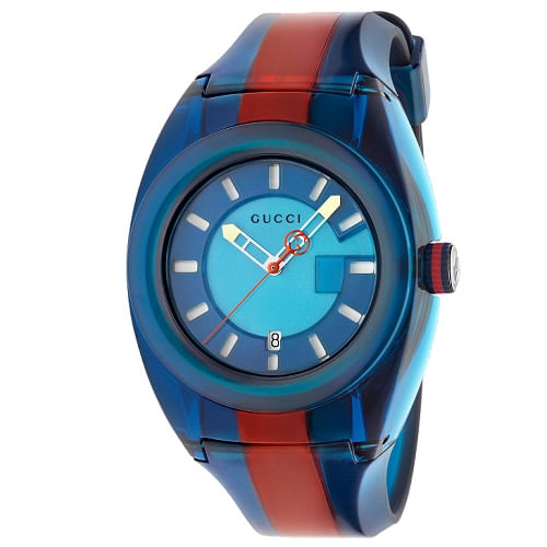 Relógio Gucci Masculino Borracha Azul e Vermelho YA137112 05 ATM