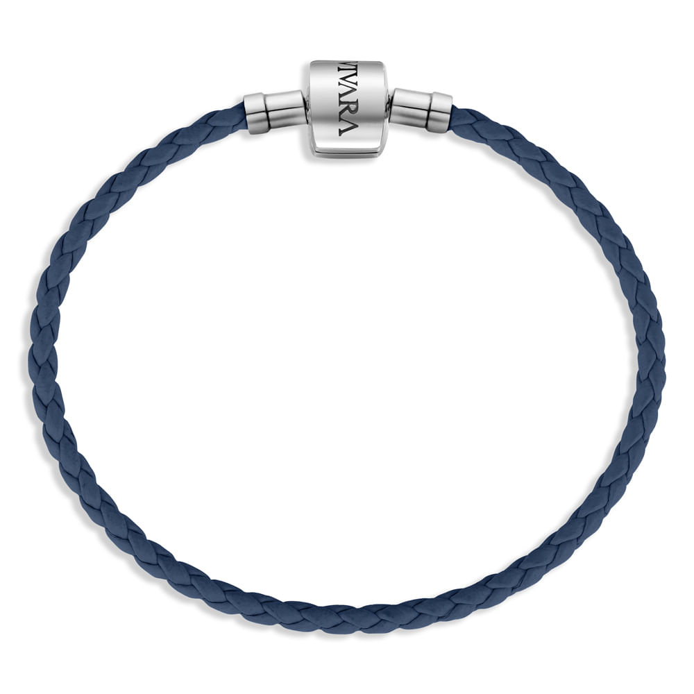 Pulseira Life Couro Azul Marinho