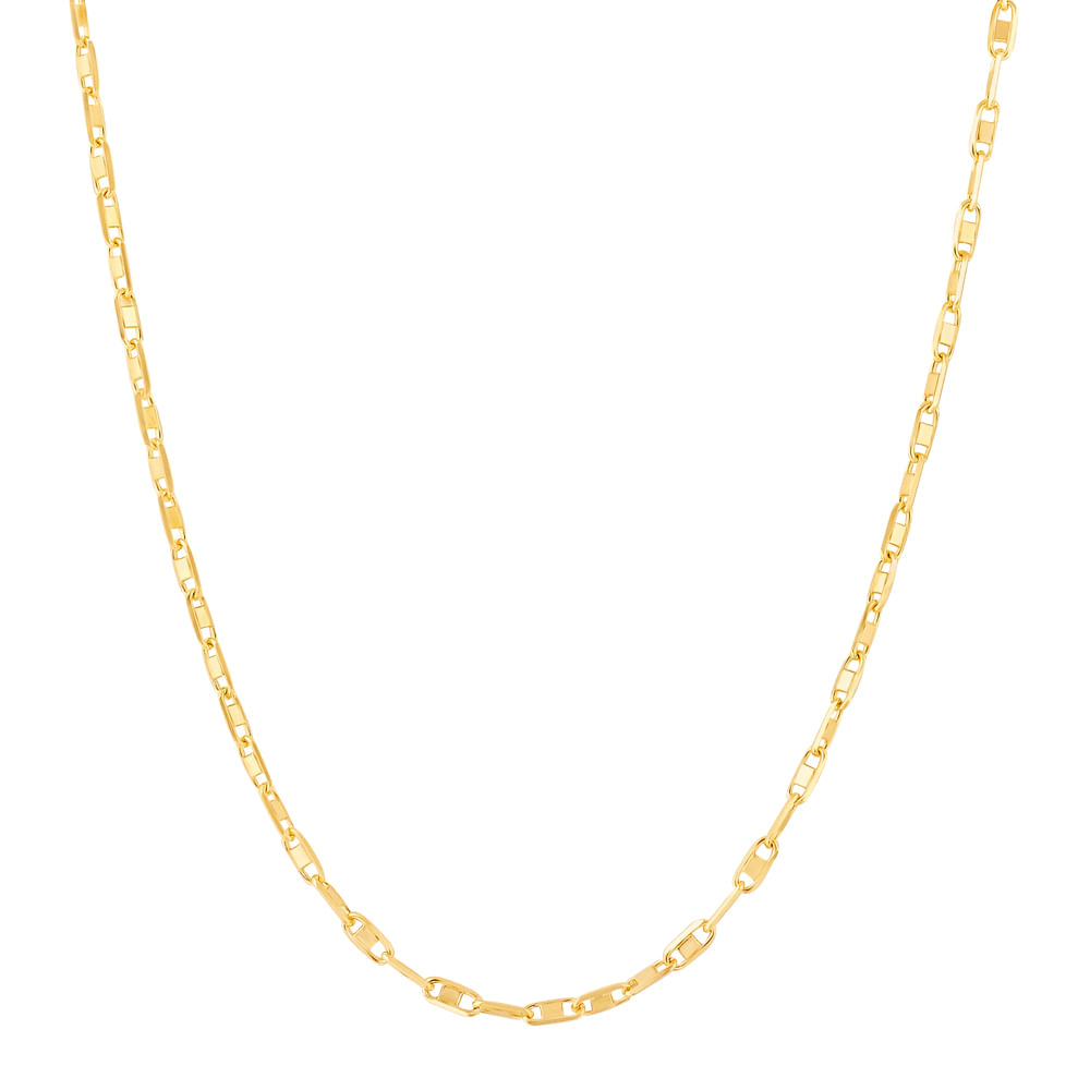 Corrente Cadeado Inserto em Ouro Amarelo 18k, 40cm