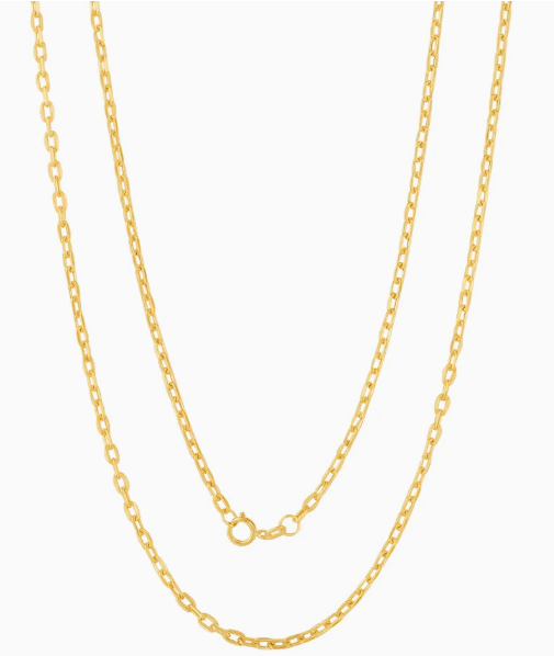 Corrente Cadeado Curta em Ouro Amarelo 18k, 60cm