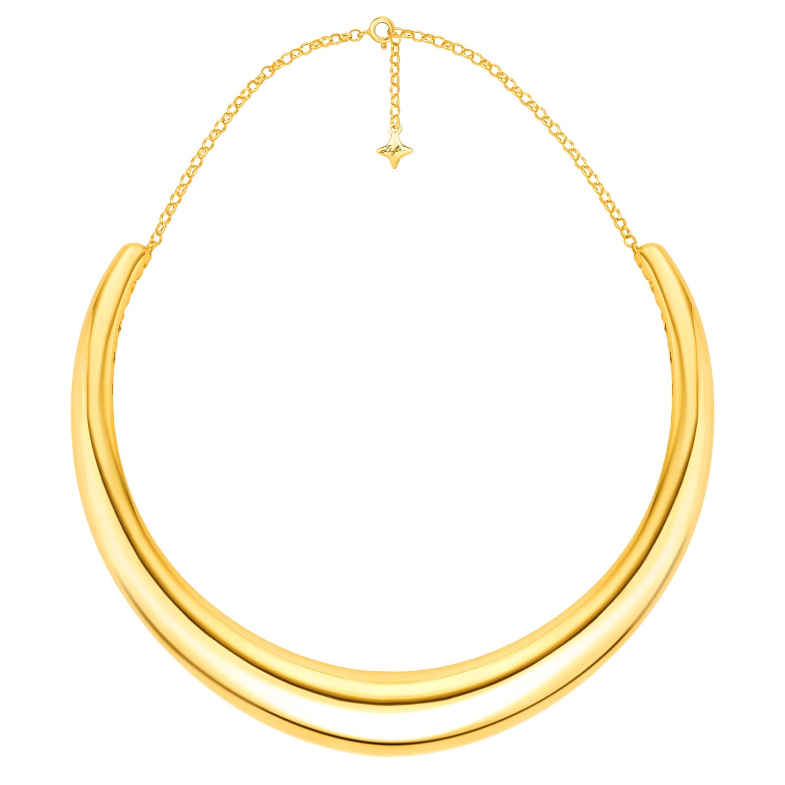 Colar Life Galaxy em Prata 925 com Banho de Ouro Amarelo 18k, 50cm