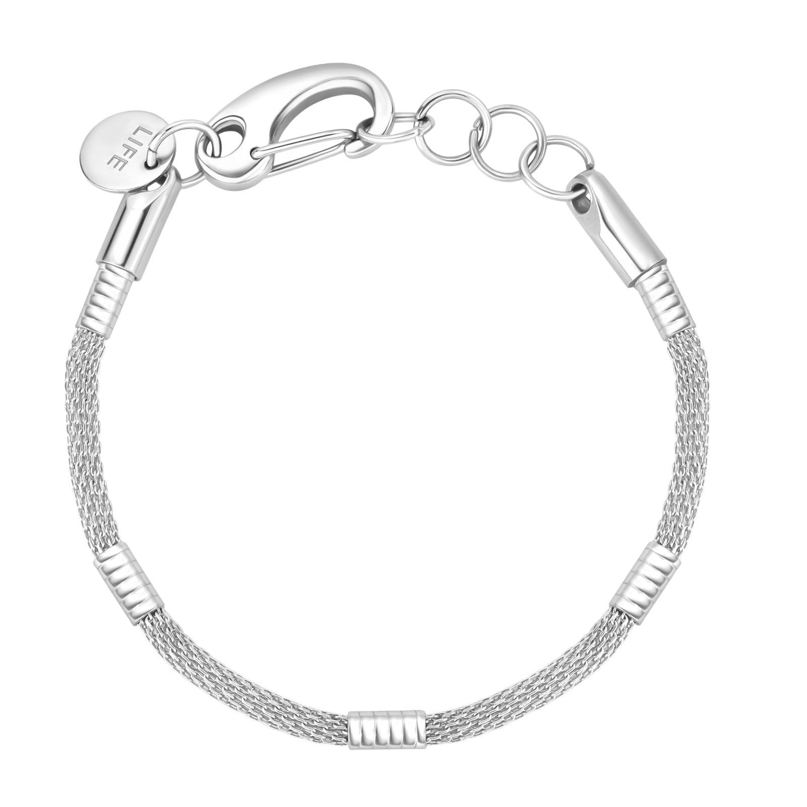 Pulseira Life Masculino VI em Aço com Malha