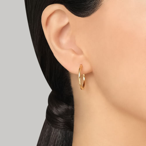 Argola Life Redonda Prata com Banho Ouro Amarelo 20mm