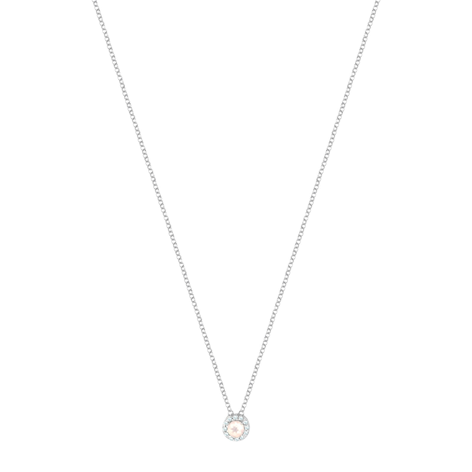 Colar Life Encanto em Prata 925 com Calcedônia Rosa e Cristais