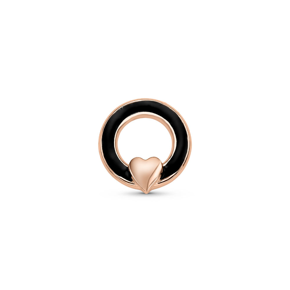 Pingente Life Elo com Banho de Ouro Rosé e Esmaltado