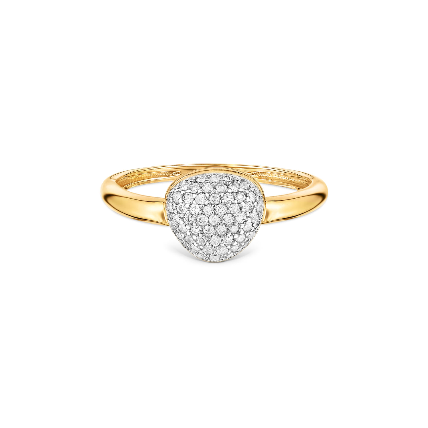 Anel Bold em Ouro Amarelo 18k com Diamantes