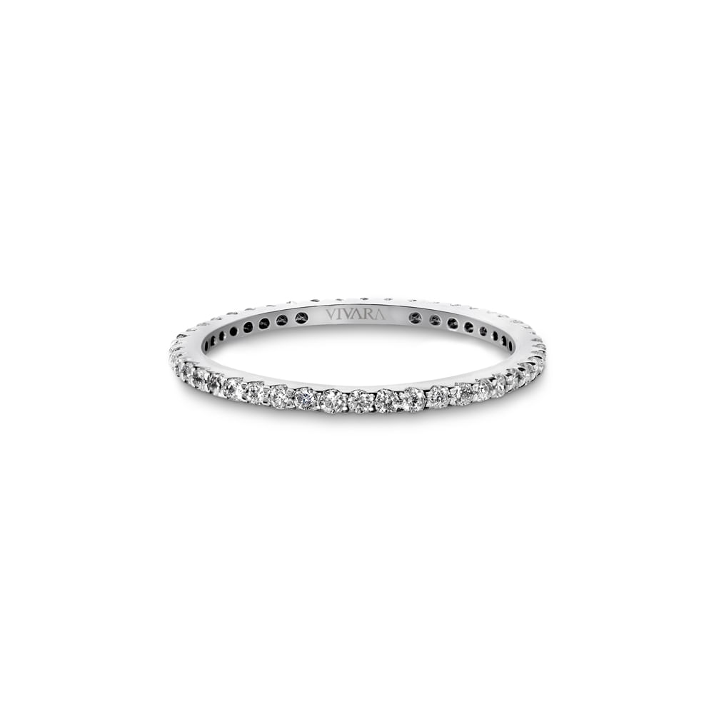 Aliança Inteira Eternity em Ouro Branco 18k com Diamantes, 1.5mm