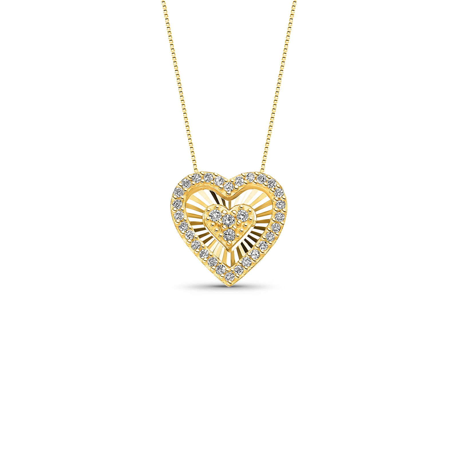 Pingente Lumina II Coração em Ouro Amarelo 18k com Diamantes 0,18 ct