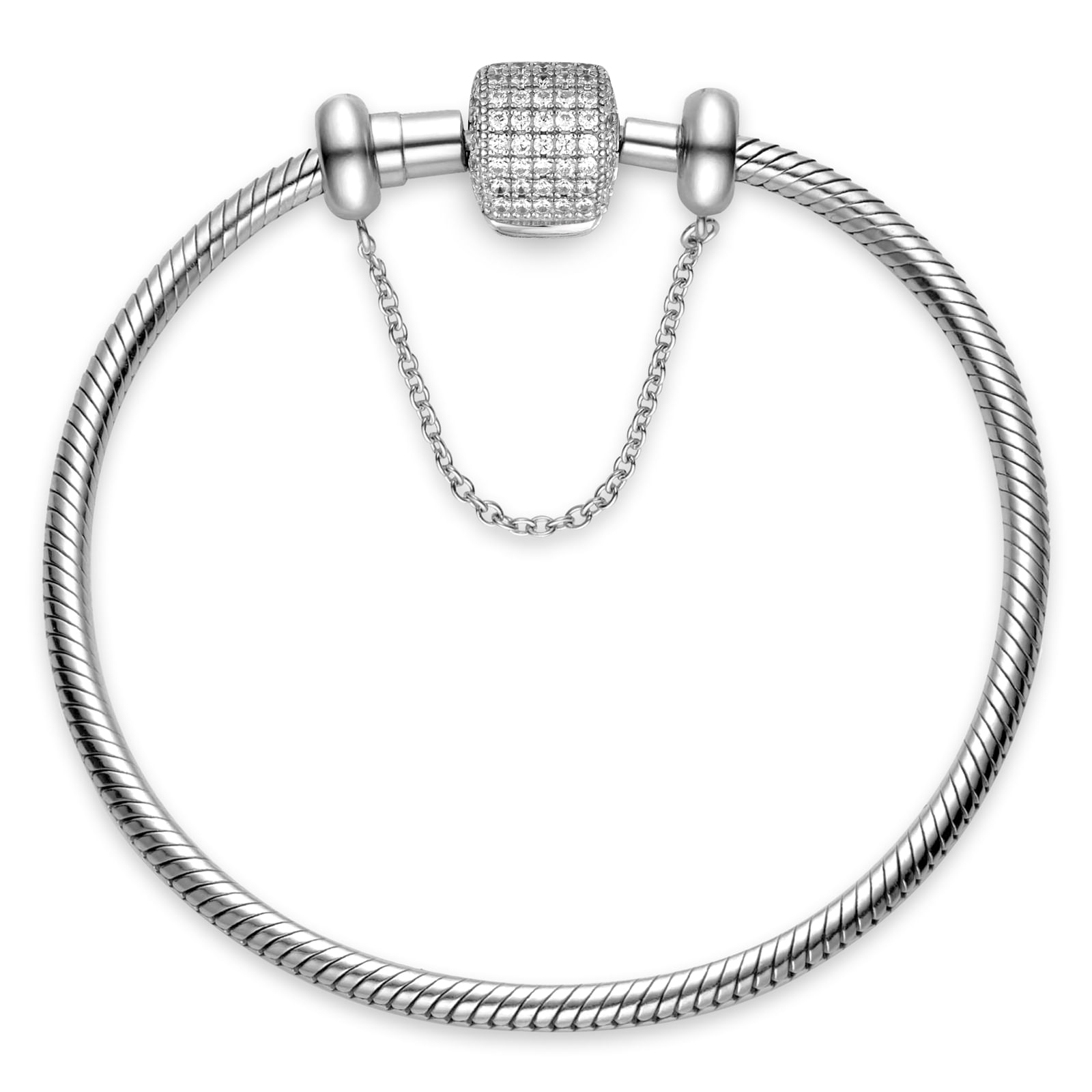 Pulseira Life Sua História em Prata 925 com Pedras Incolores