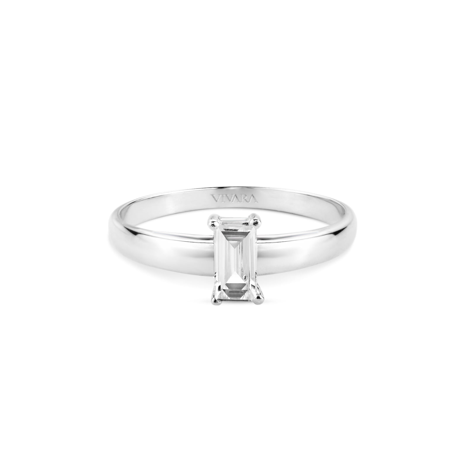 Anel Solitário em Ouro Branco 18k com Diamante 0,25 ct