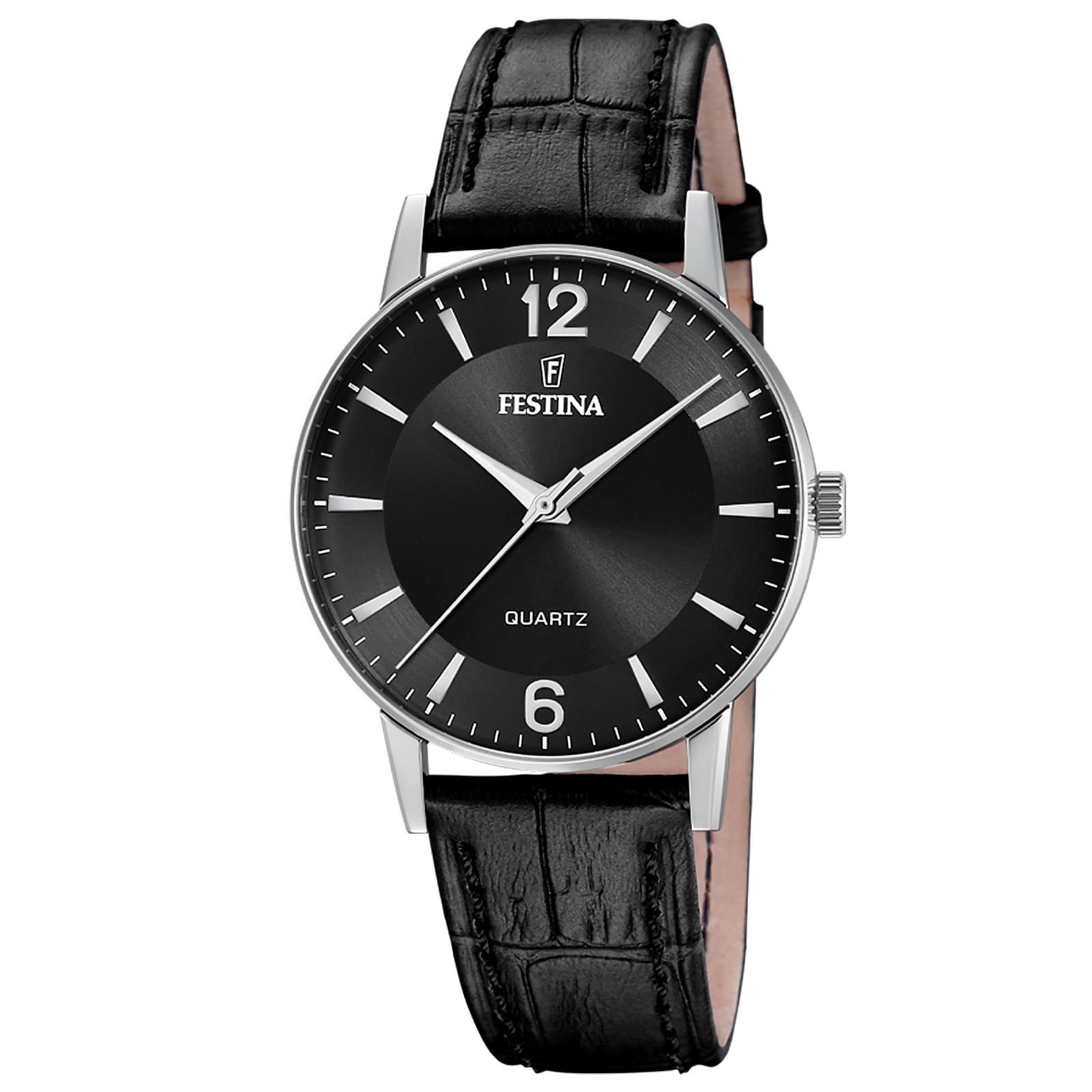 Relógio Festina Masculino Couro Preto