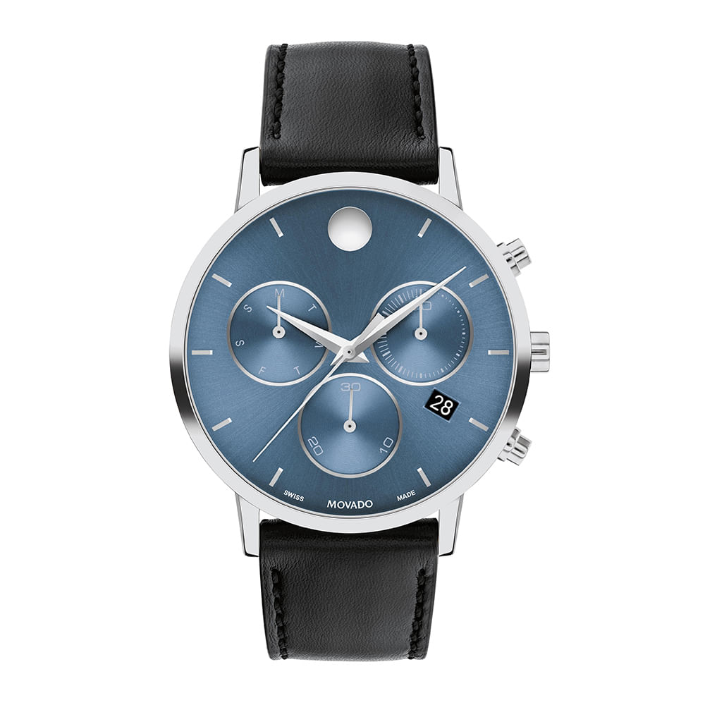 Relógio Movado Masculino Couro Preto 607889