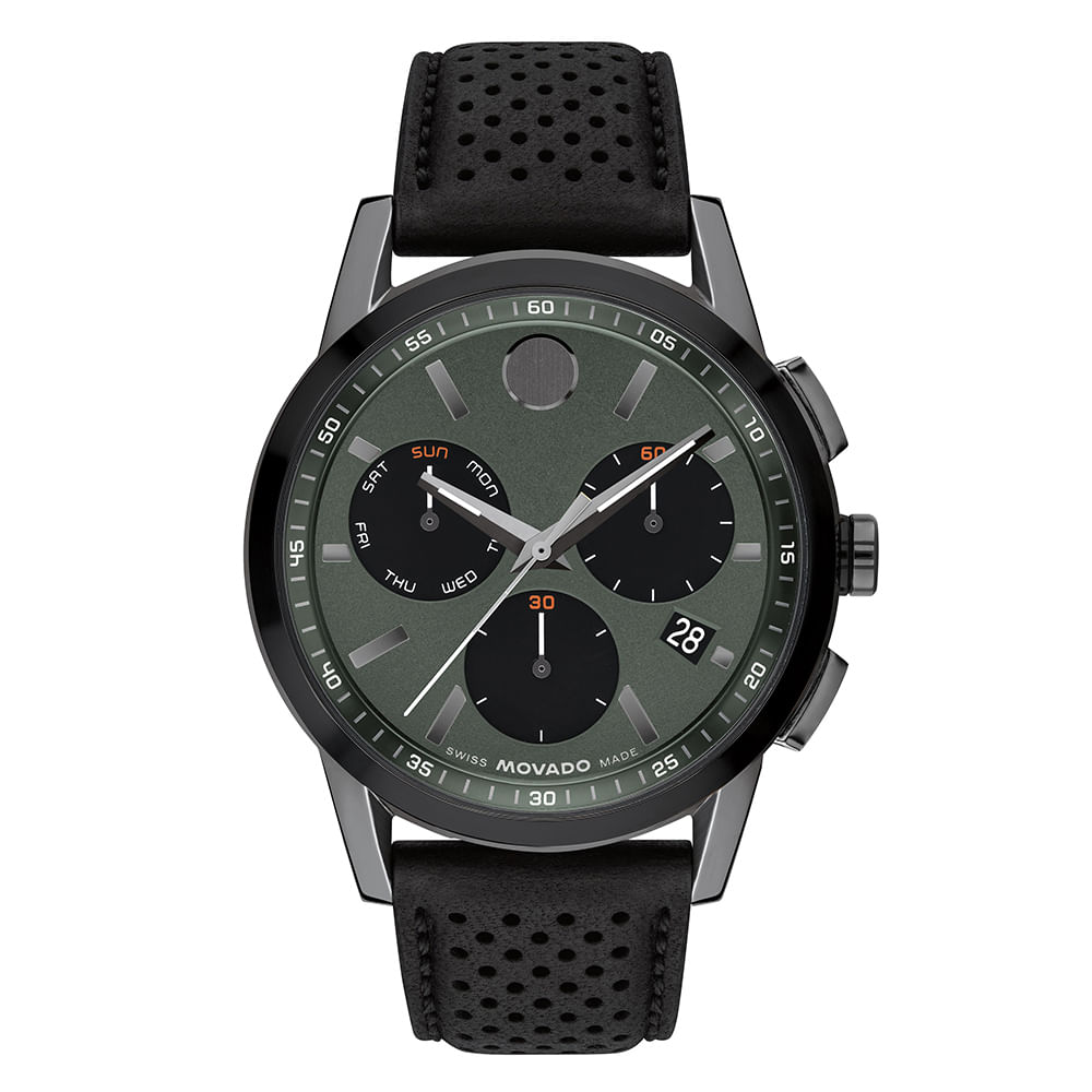 Relógio Movado Masculino Couro Preto 607896