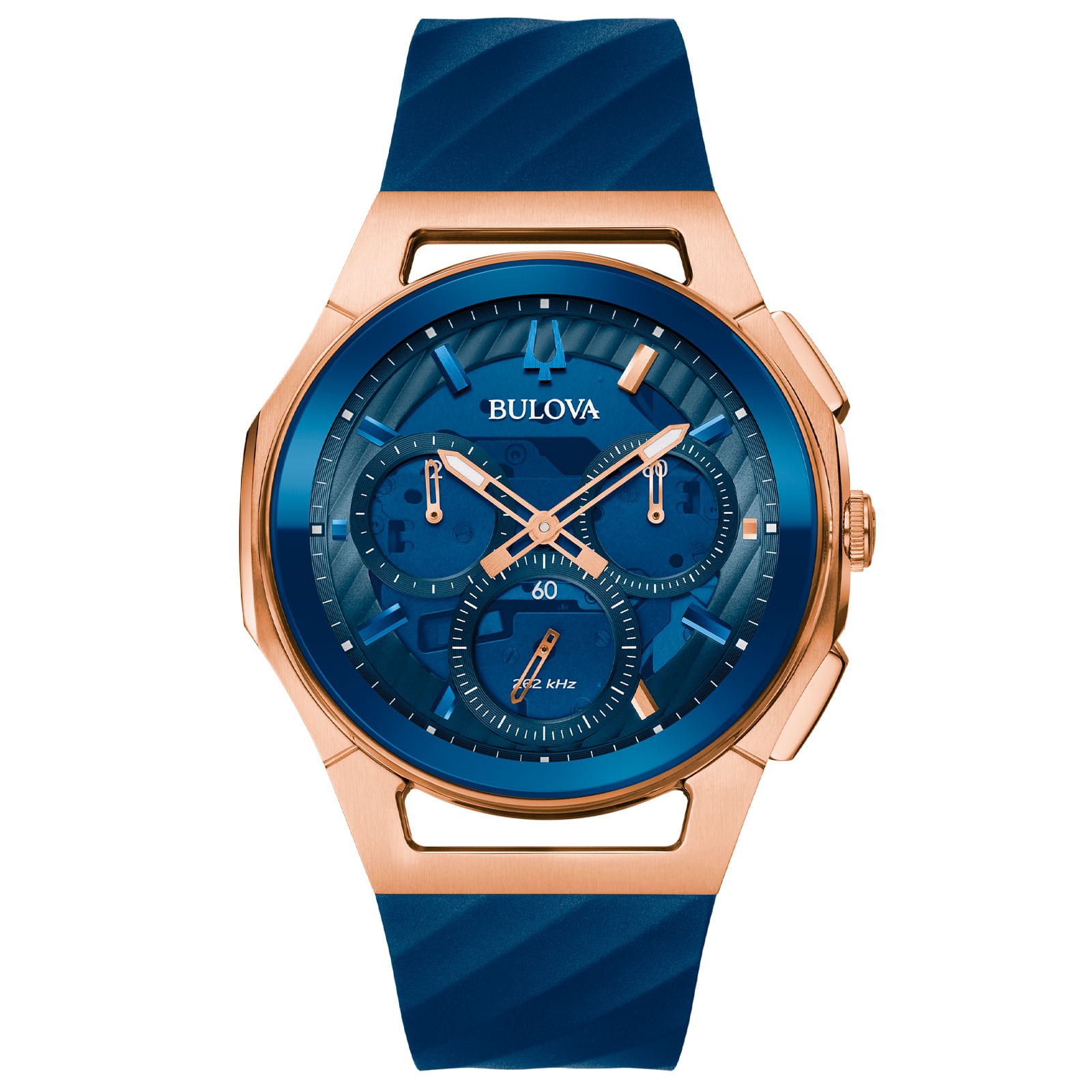 Relógio Bulova Curv Masculino Silicone Azul 97a185