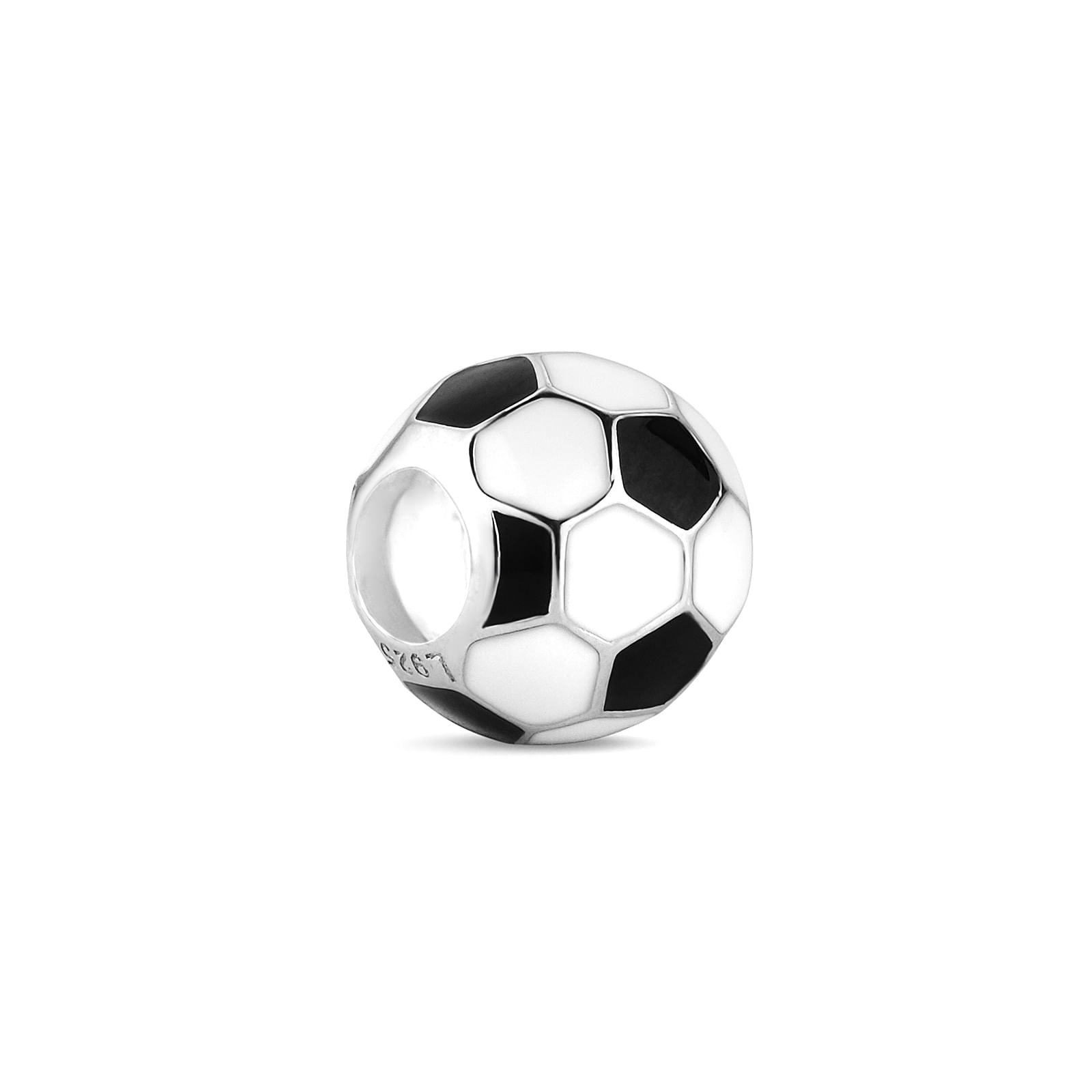 Separador Life Esporte Bola de Futebol em Prata 925 com Esmalte