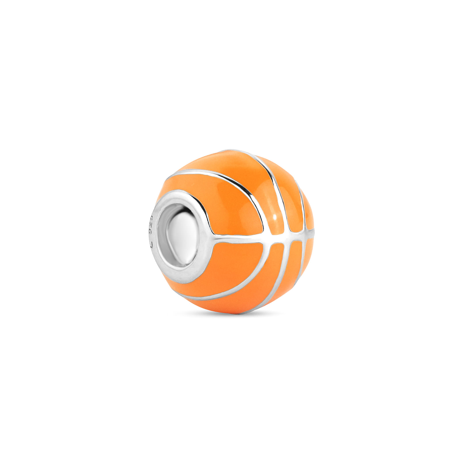 Separador Life Esporte Bola de Basquete em Prata 925 com Esmalte