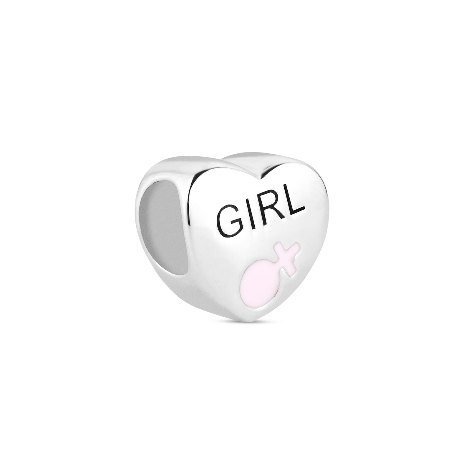 Pingente Life Coração Girl em Prata 925 com Esmalte
