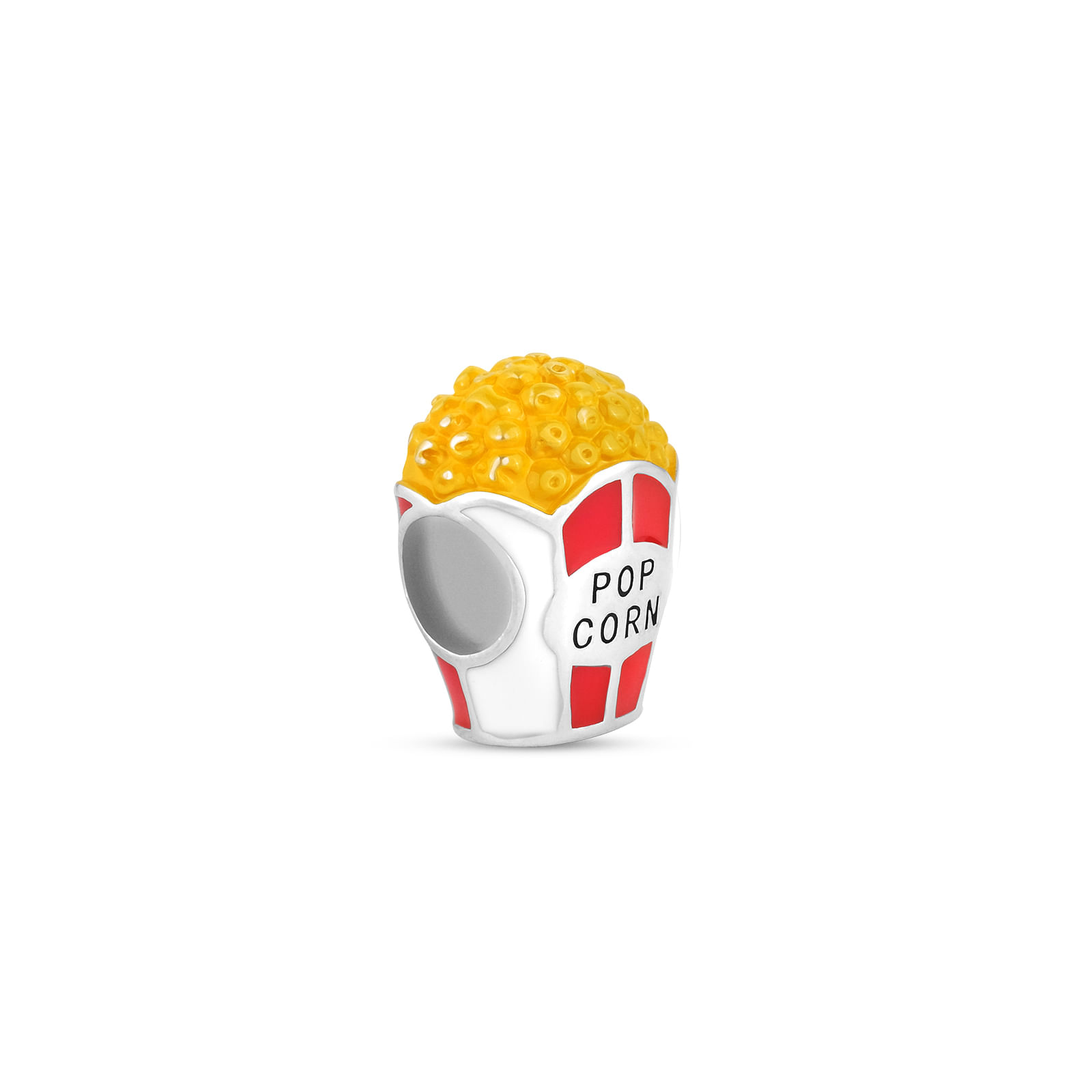 Separador Life Food Pipoca em Prata 925 com Esmalte