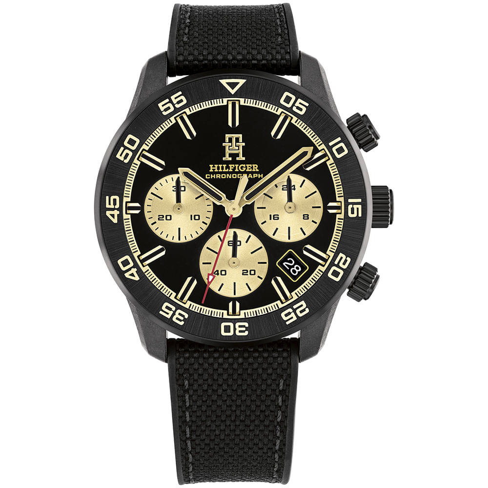 Relógio Tommy Hilfiger Masculino Nylon Borracha Preto 1792182