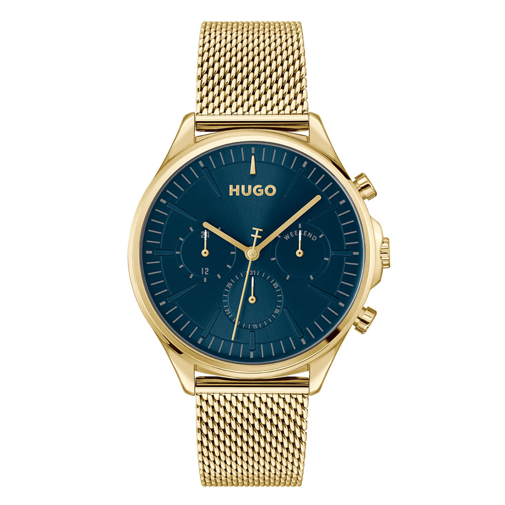 Relógio Hugo Masculino Aço Dourado 1530410