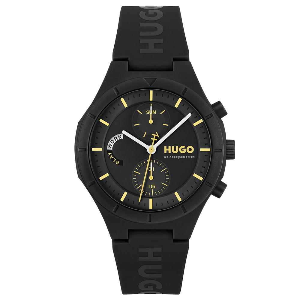 Relógio Hugo Masculino Borracha Preto 1530405