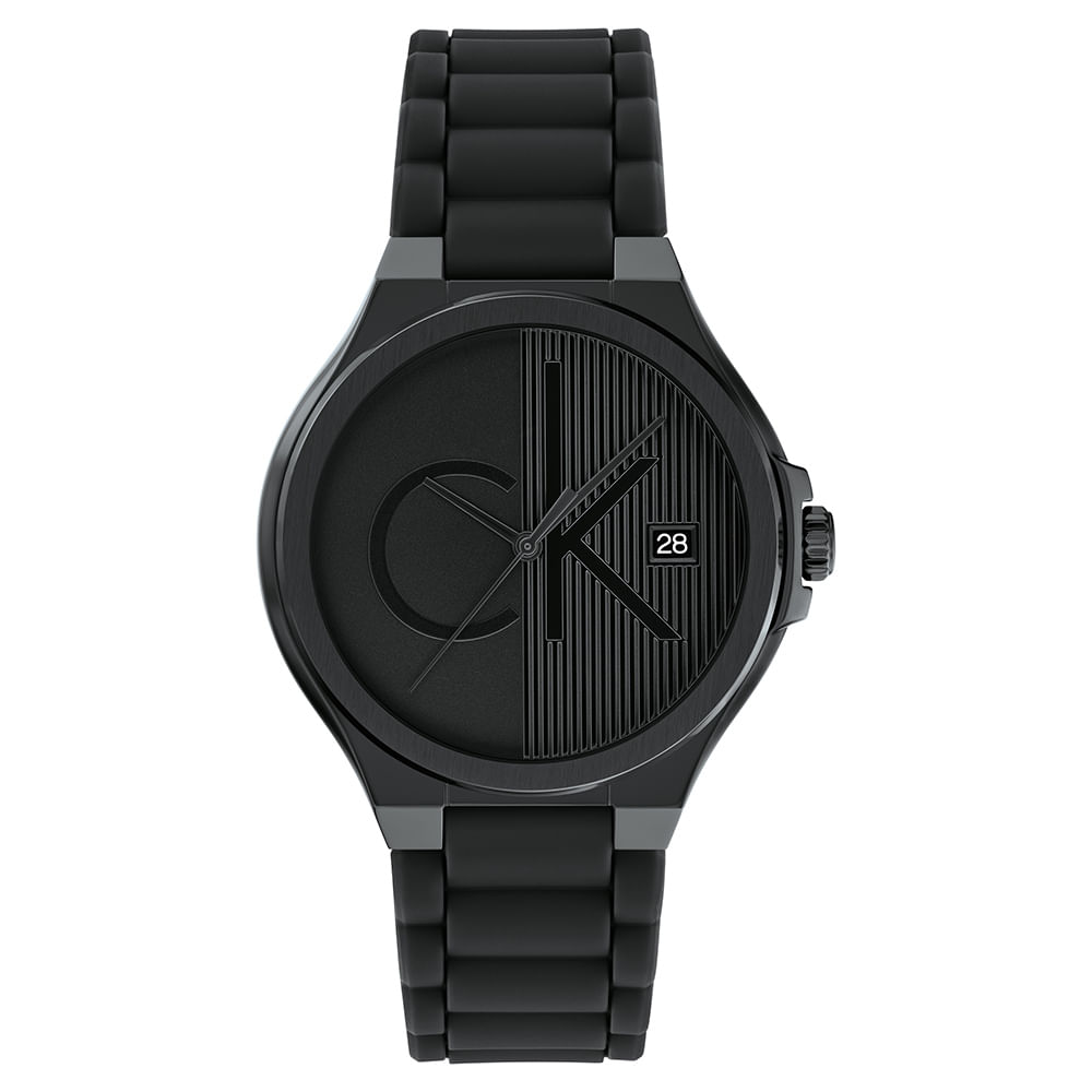 Relógio Calvin Klein Masculino Borracha Preto 25200486