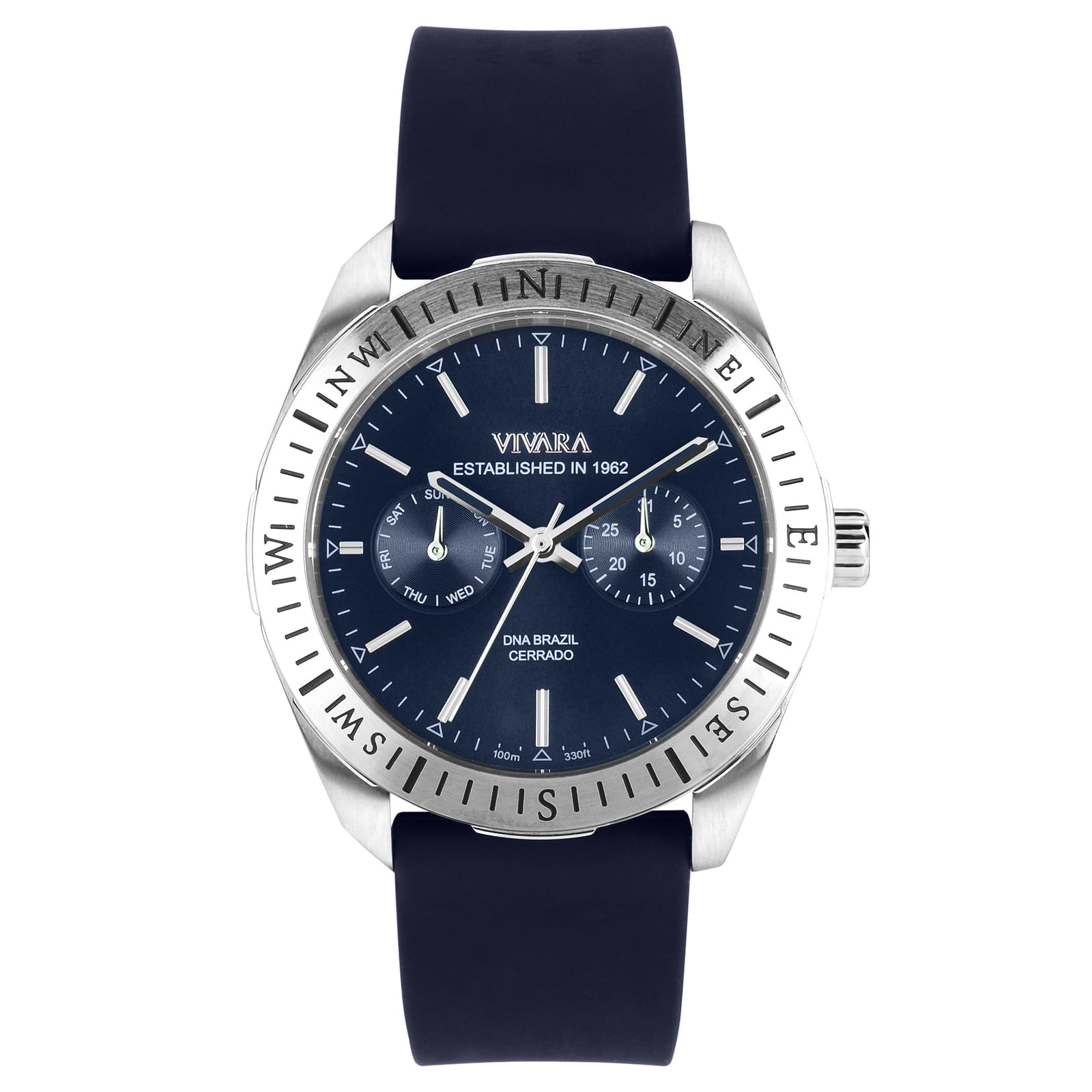 Relógio Vivara Cerrado Jalapão Masculino Borracha Azul