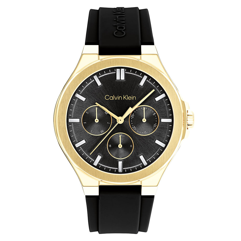 Relógio Calvin Klein Feminino Borracha Preto 25100107