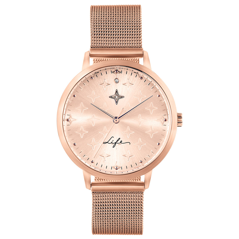 Relógio Life Conquistas Feminino Aço Rosé