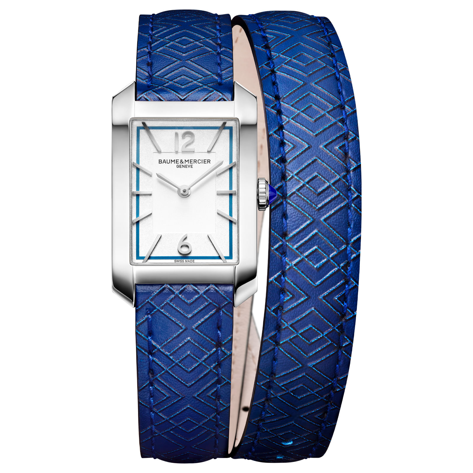 Relógio Baume & Mercier Hampton Feminino Couro Azul