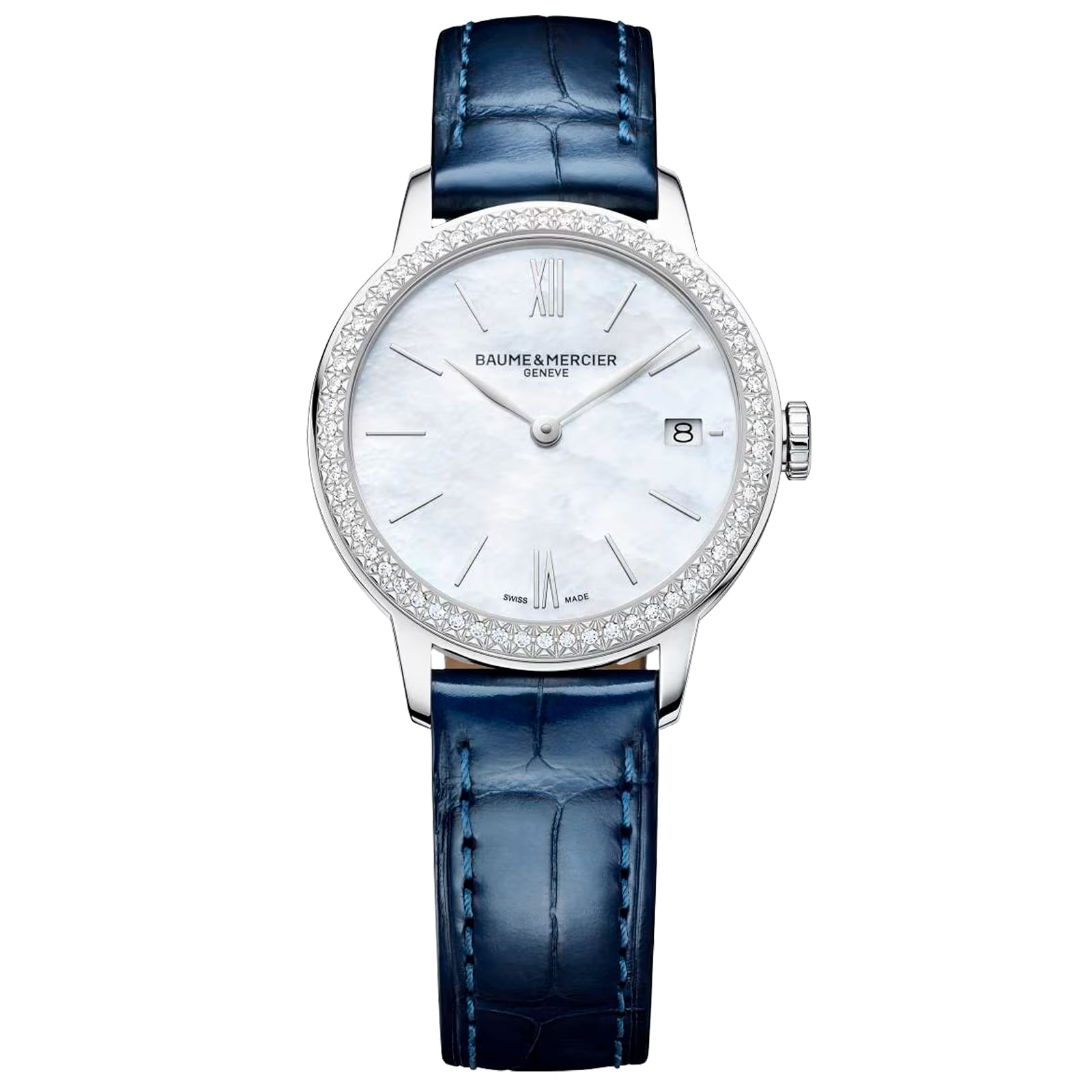 Relógio Baume & Mercier Classima Feminino Couro Azul