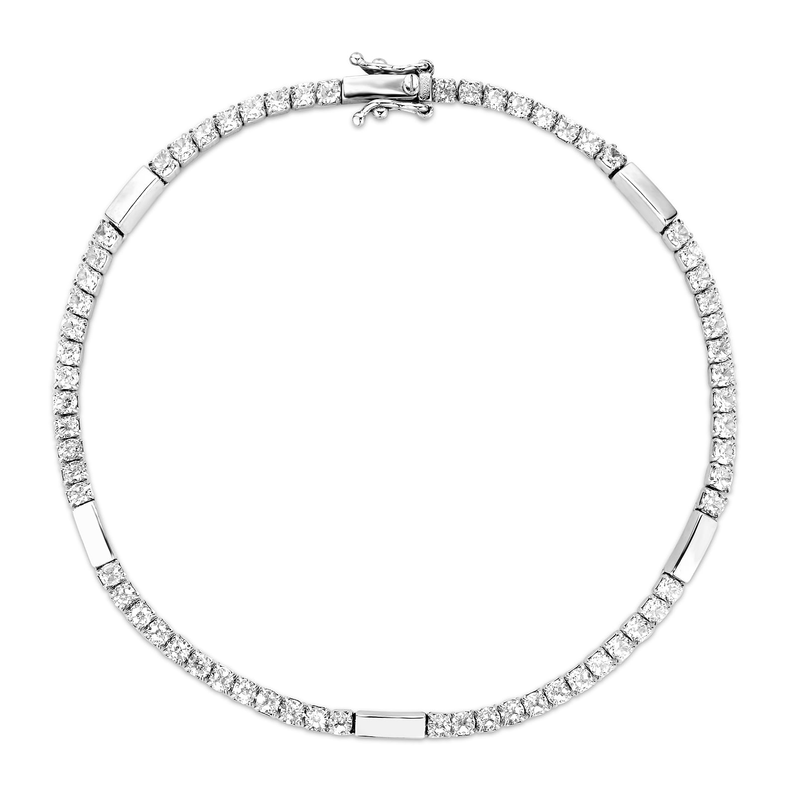Pulseira Life Riviera em Prata 925 com Pedras Incolores