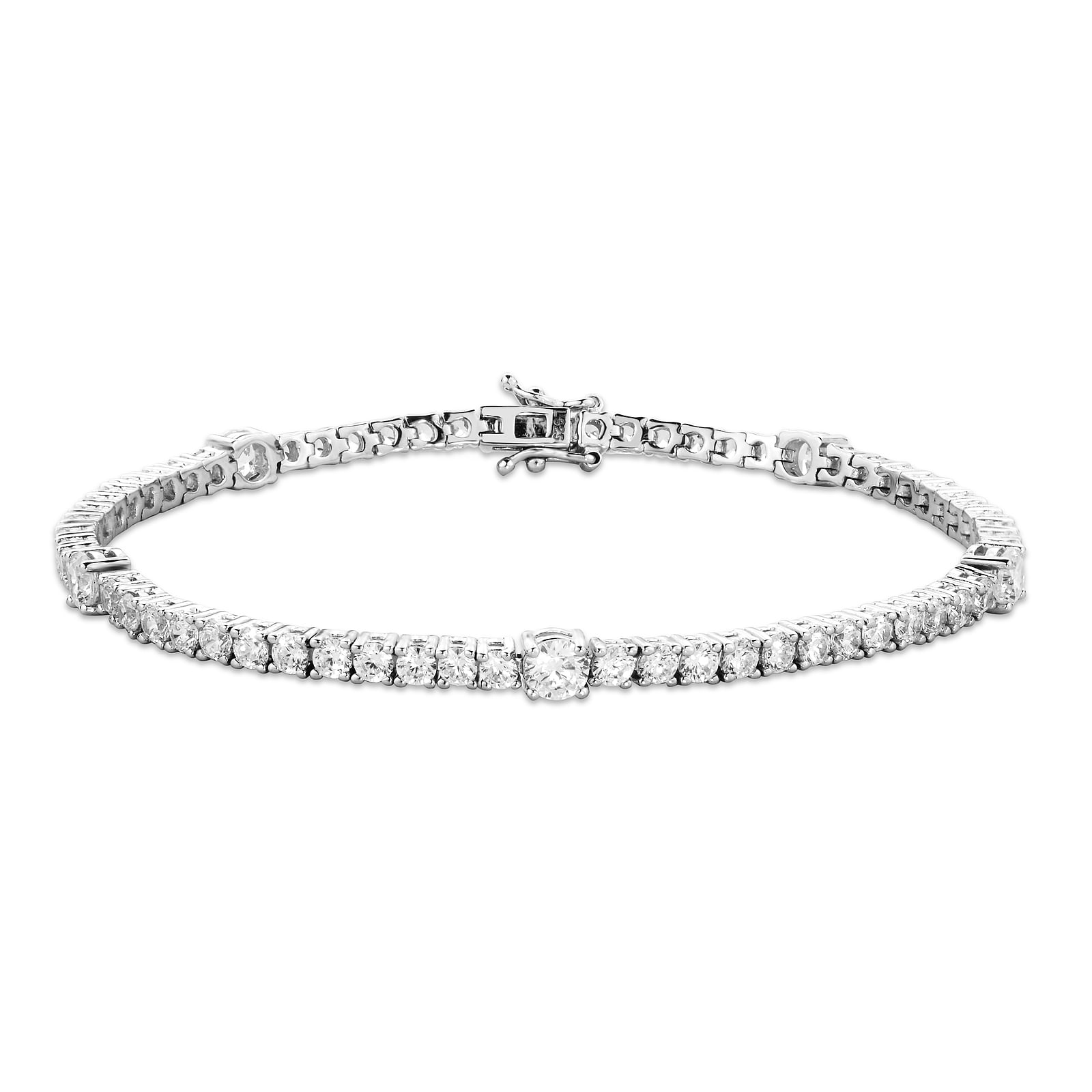 Pulseira Life Riviera em Prata 925 com Pedras Incolores