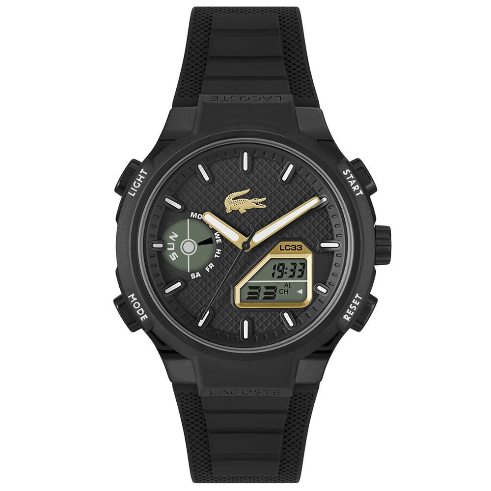 Relógio Lacoste Lc33 Masculino em Borracha Preto 2011435