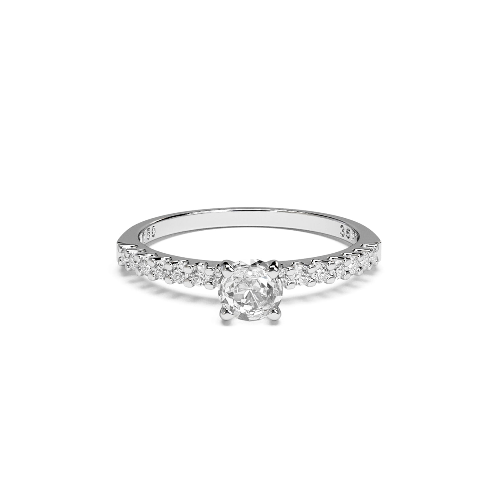 Anel Solitário Classic em Ouro Branco 18k com Diamantes 0,56 ct