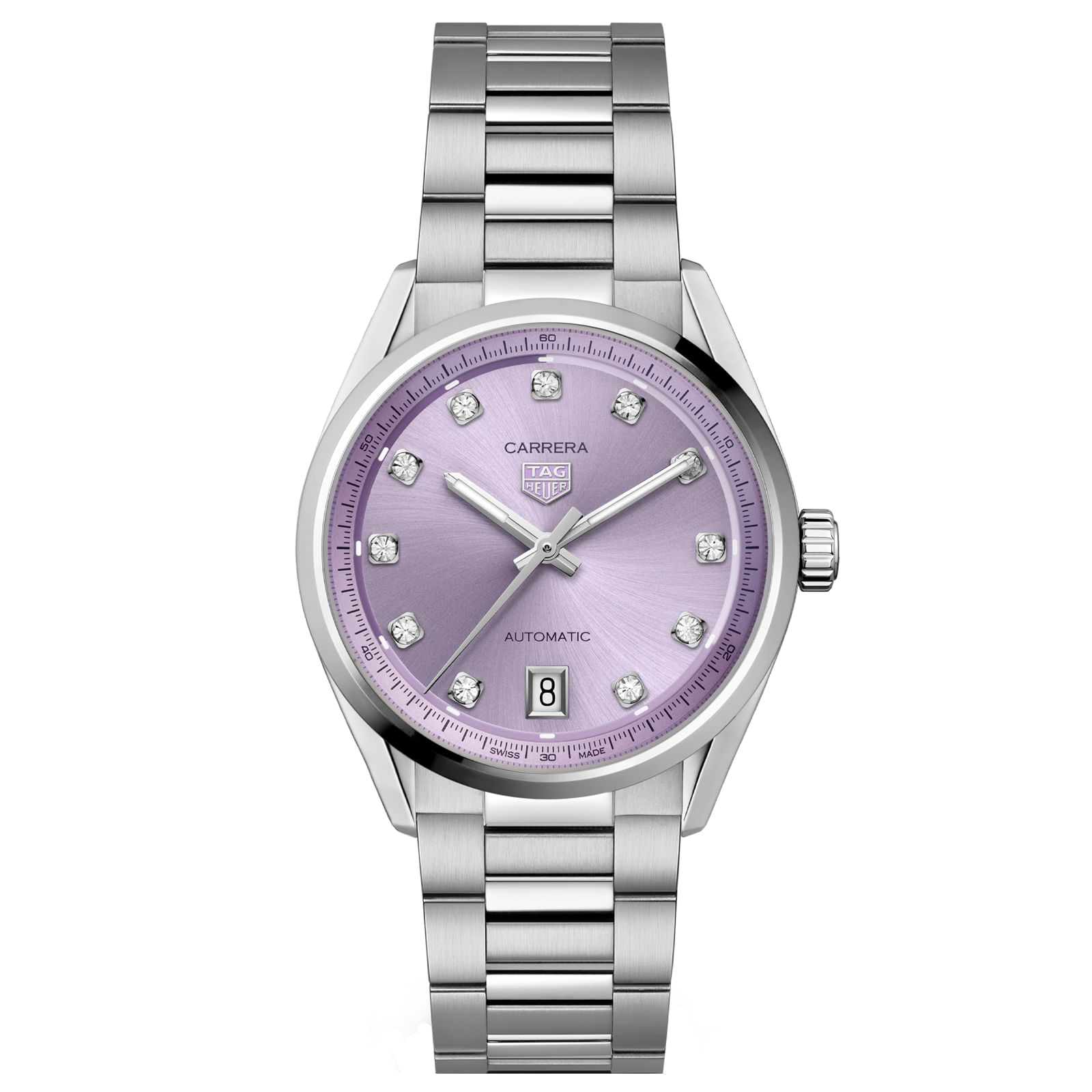 Relógio Tag Heuer Carrera Automatico Feminino Aço Prateado WBN2319.BA0001