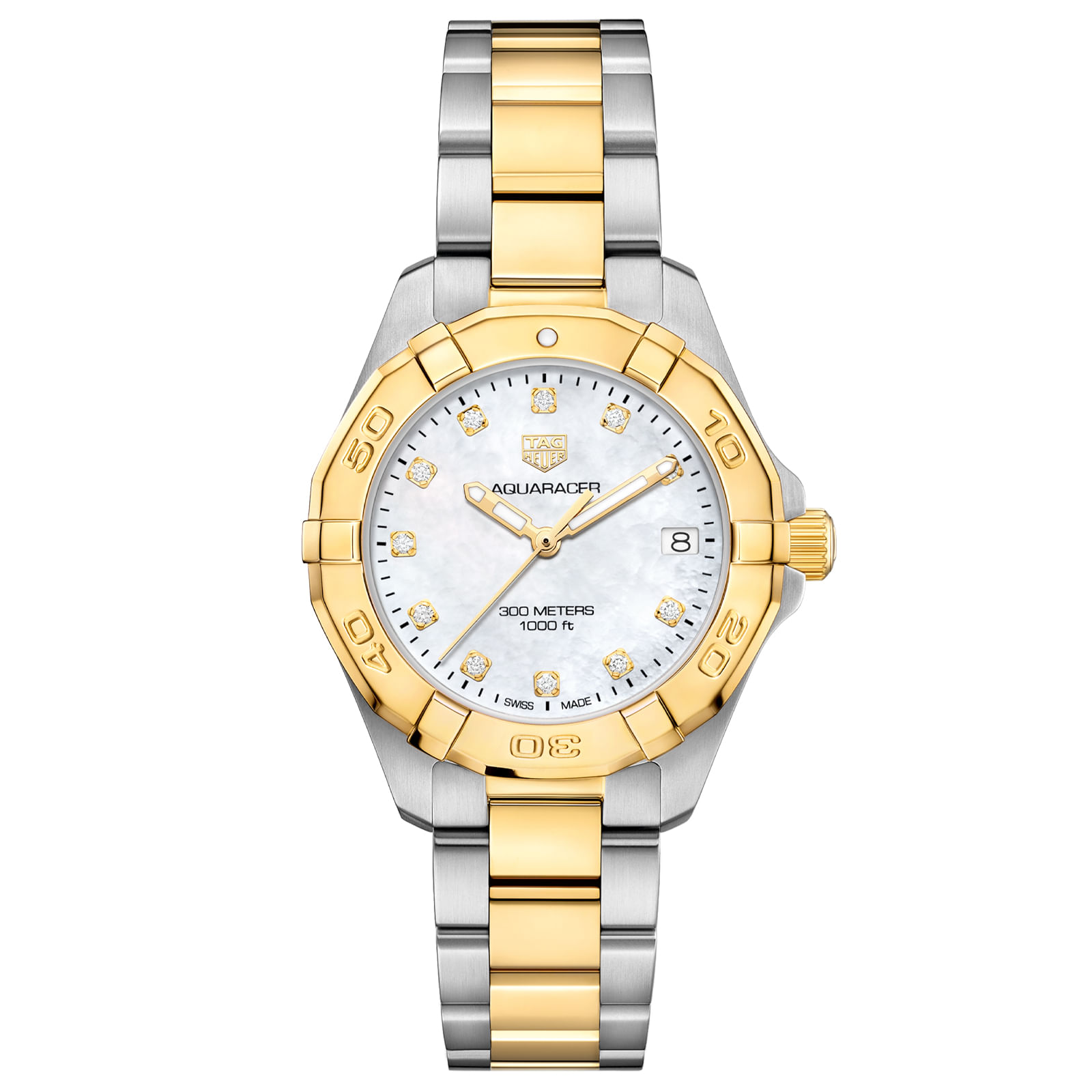 Relógio Tag Heuer Aquaracer Feminino Aço Prateado e Dourado WBD1322.BB0320
