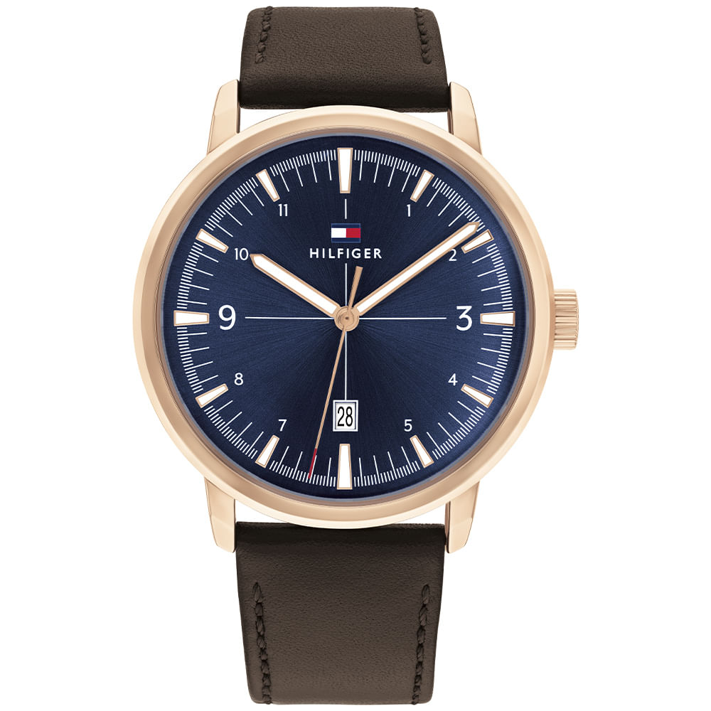 Relógio Tommy Hilfiger Essentials Masculino em Couro Marrom 1710510