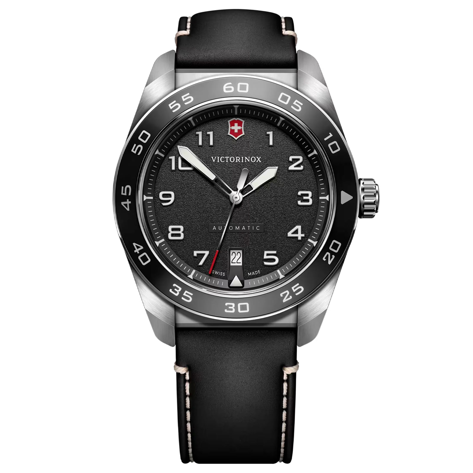 Relógio Victorinox Swiss Army Automatico Masculino Couro Preto 242044