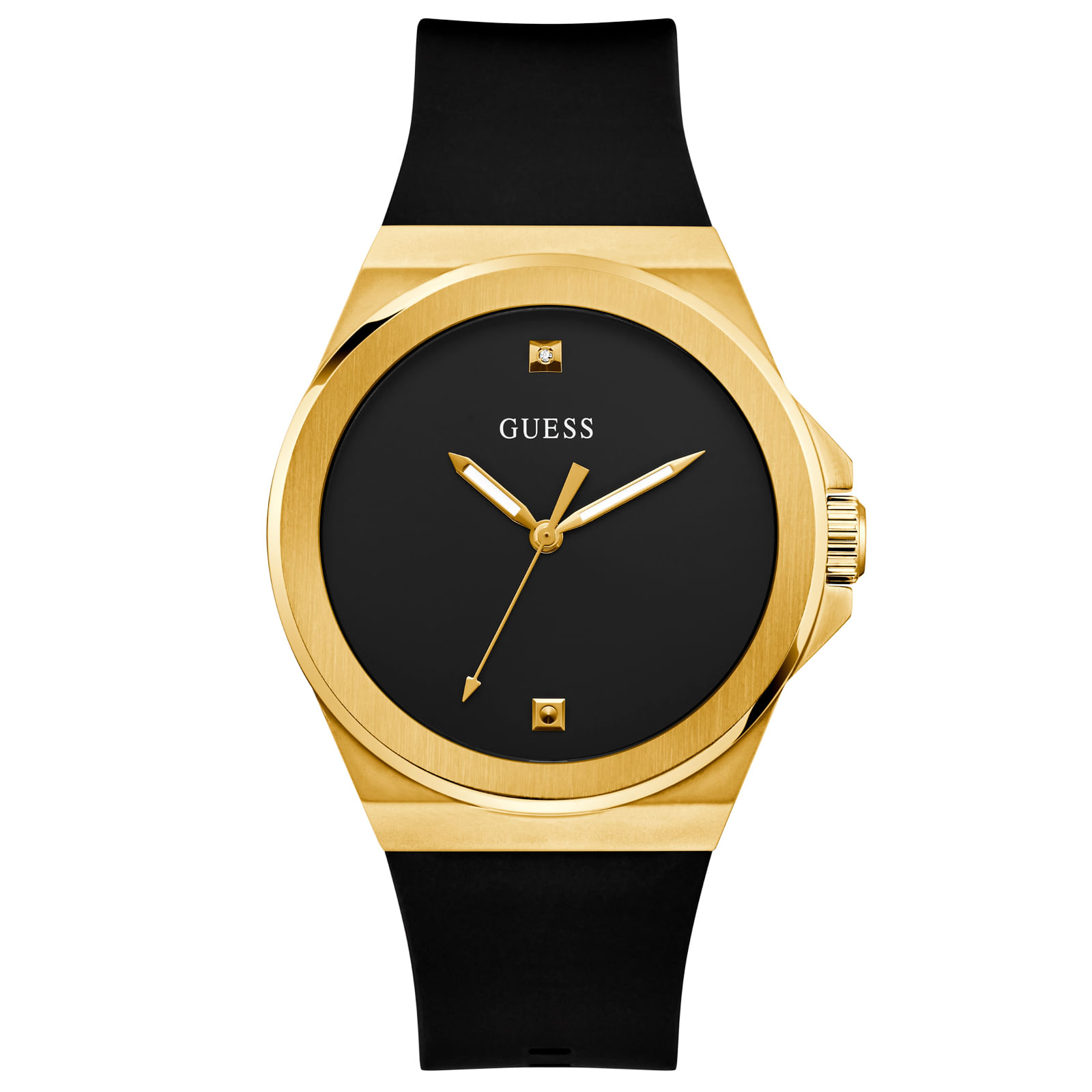 Relógio Guess Mens Dress Masculino Silicone Preto GW0790G1