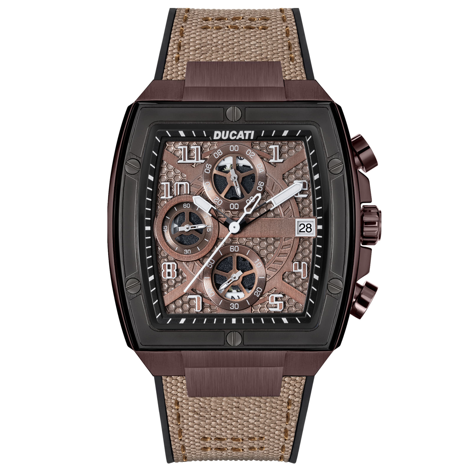 Relógio Ducati DT088 Masculino Silicone e Nylon Marrom DTWGO0001501