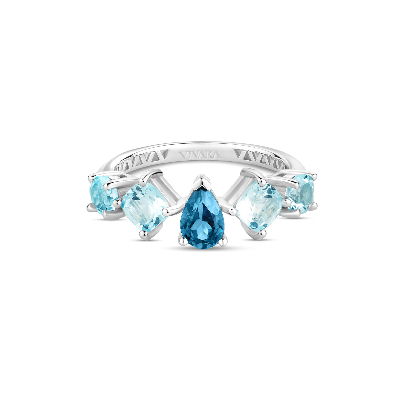 Anel Imperiale em Ouro Branco 18k com Topázio London e Sky