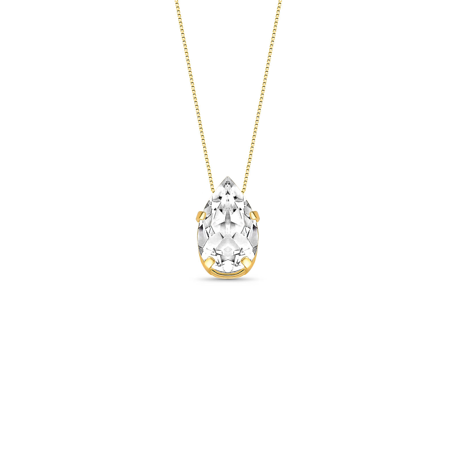 Pingente Gold Stone em Ouro Amarelo 18k com Cristal
