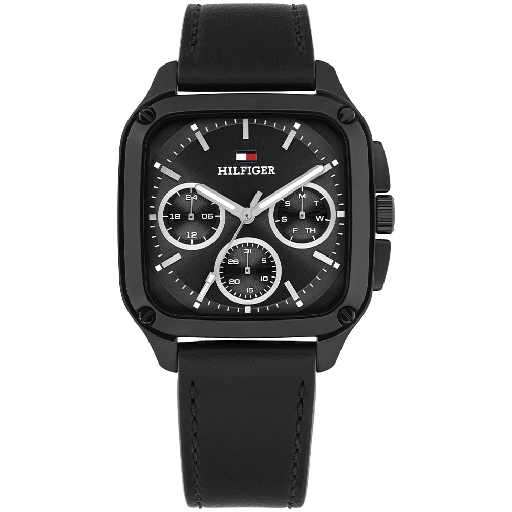 Relógio Tommy Hilfiger Herald Masculino em Couro Preto 1792220