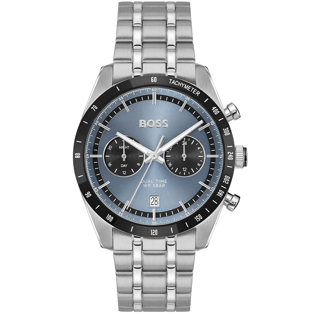 Relógio Hugo Boss Tourmaster Masculino em Aço Prateado 1514286