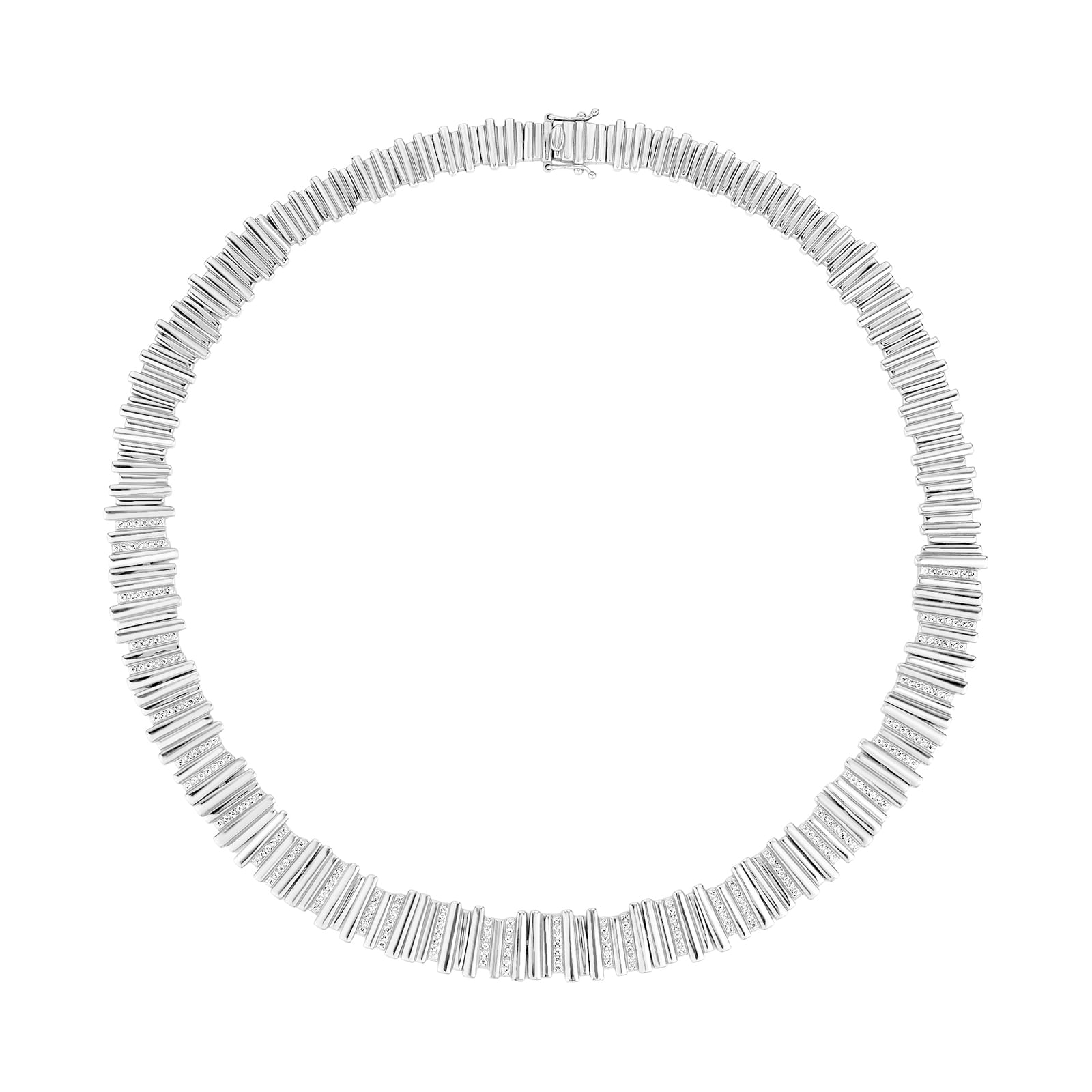 Colar Life Dunas em Prata 925 e Pedras Incolores, 40cm