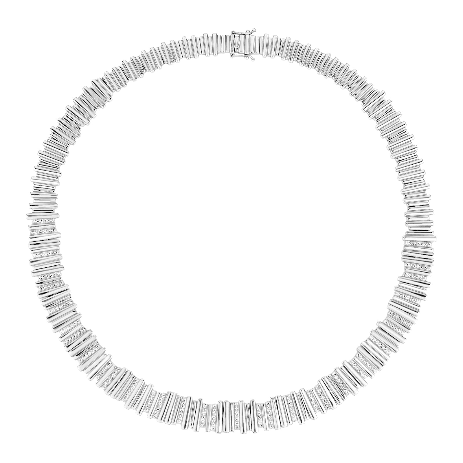 Colar Life Dunas em Prata 925 e Pedras Incolores, 47cm