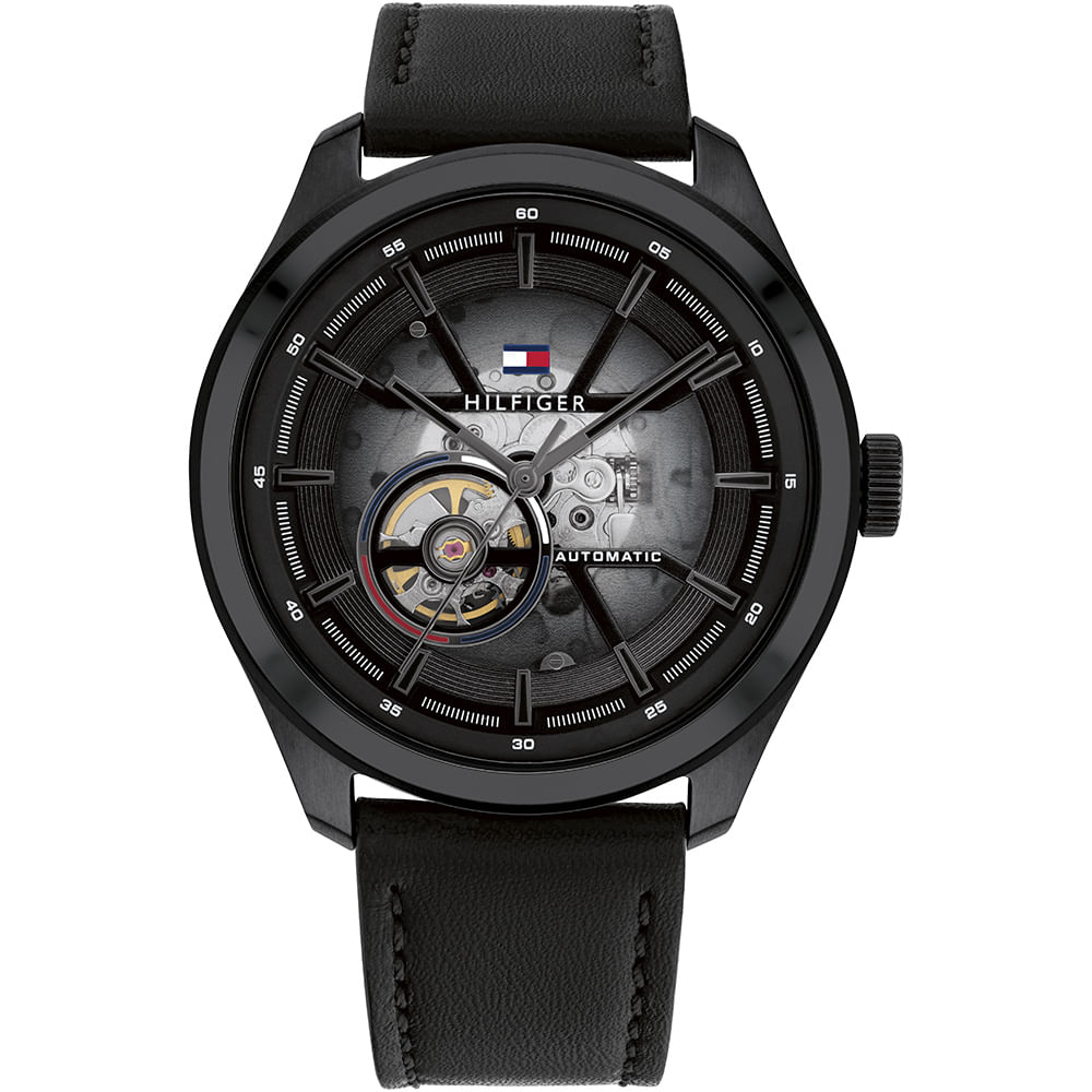 Relógio Tommy Hilfiger Oliver Automatic Masculino em Couro Preto 1791887