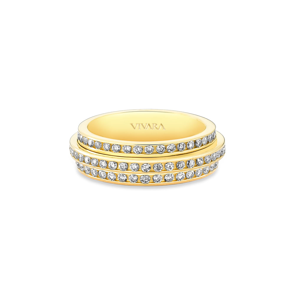 Aliança Love Me em Ouro Amarelo 18k e Diamantes, 6mm