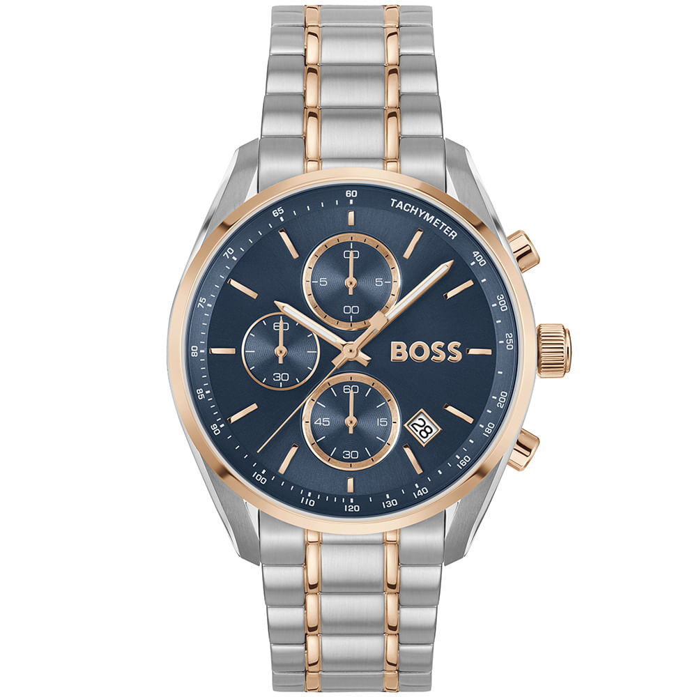 Relógio Hugo Boss Masculino Grand Prix 40 em Aço Prateado 1514260